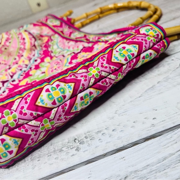 🌻5FOR25🌻2007 VERA BRADLEY CAPRI MELON SMALL BAMBOO CLUTCH PURSE - Picture 10 of 15